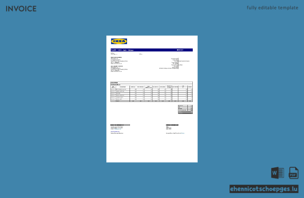 USA IKEA-Rechnungsbeispiel (Vorschau)